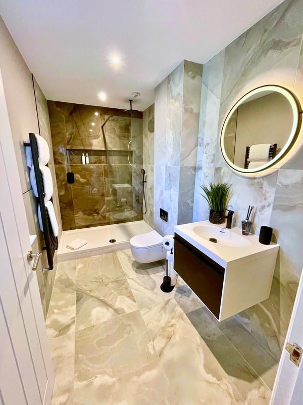 Completed luxury bathroom renovation